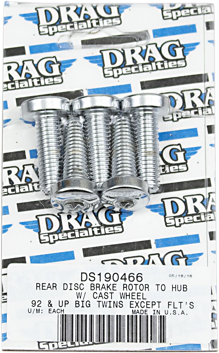 Drag Specialties Disc Brake Hub Mounting Kit Chrome Cast Wheel Spoked Wheel Rotor Steel