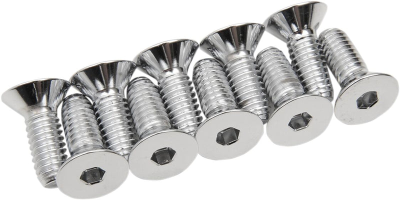 Colony Rotor, Sprocket and Belt Mounting Hardware Kit Chrome Polished Silver Countersunk Socket-Head Brake Rotor