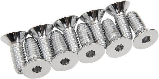 Colony Rotor, Sprocket and Belt Mounting Hardware Kit Chrome Polished Silver Countersunk Socket-Head Brake Rotor