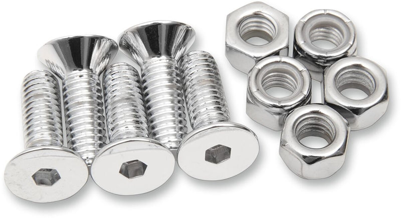 Colony Rotor, Sprocket and Belt Mounting Hardware Kit Chrome Polished Silver Countersunk Socket-Head Brake Rotor