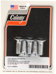 Colony Rotor, Sprocket and Belt Mounting Hardware Kit Chrome Polished Silver Countersunk Socket-Head Brake Rotor
