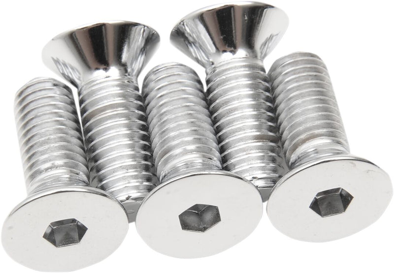 Colony Rotor, Sprocket and Belt Mounting Hardware Kit Chrome Polished Silver Countersunk Socket-Head Brake Rotor