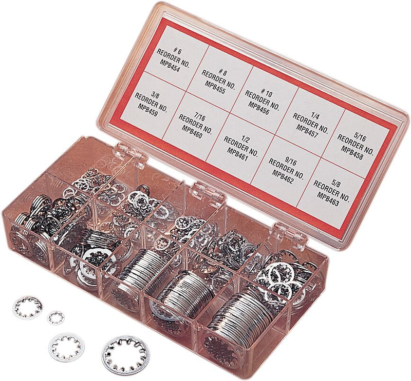 Drag Specialties Inside Star Washer Assortment Silver Kit