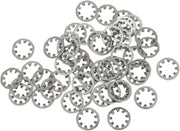 Drag Specialties Inside Star Washers Silver 50 Pack