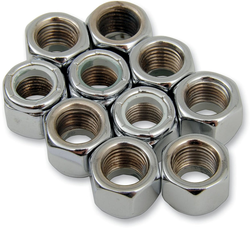 Drag Specialties Replacement Insert Nuts Silver Coarse Thread Fine Thread Nylon 10 Pack - MPB278
