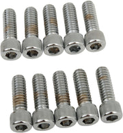 Drag Specialties Socket-Head Bolts Silver Knurled 10 Pack - MPB179