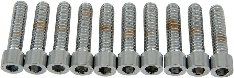 Drag Specialties Socket-Head Bolts Silver Smooth 10 Pack