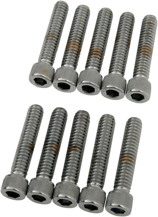 Drag Specialties Socket-Head Bolts Silver Knurled 10 Pack