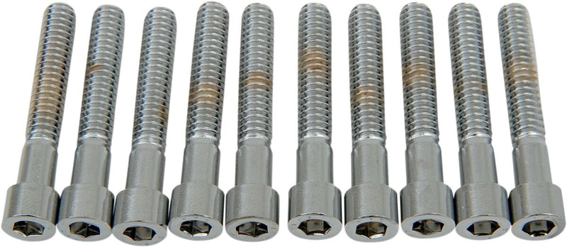 Drag Specialties Socket-Head Bolts Silver Smooth 10 Pack