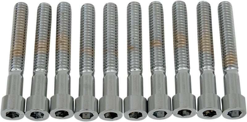 Drag Specialties Socket-Head Bolts Silver Smooth 10 Pack