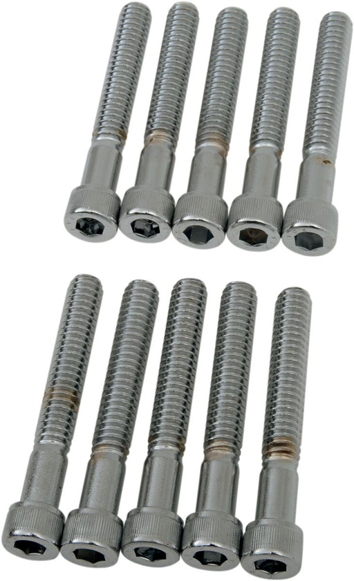 Drag Specialties Socket-Head Bolts Silver Knurled 10 Pack