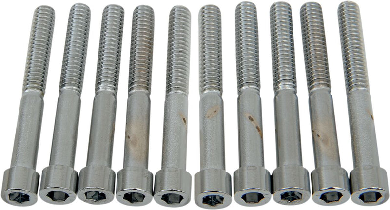 Drag Specialties Socket-Head Bolts Silver Smooth 10 Pack
