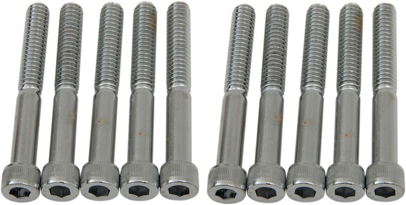 Drag Specialties Socket-Head Bolts Silver Knurled 10 Pack