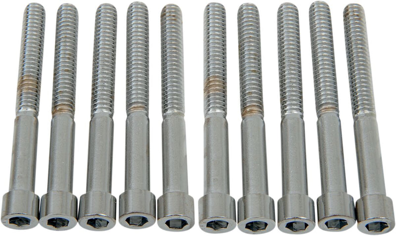 Drag Specialties Socket-Head Bolts Silver Smooth 10 Pack