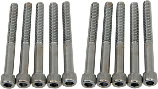 Drag Specialties Socket-Head Bolts Silver Knurled 10 Pack