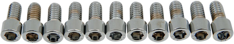 Drag Specialties Socket-Head Bolts Silver Smooth 10 Pack - MPB214S