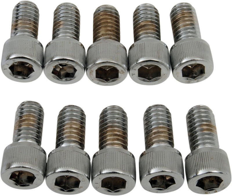 Drag Specialties Socket-Head Bolts Silver Knurled 10 Pack
