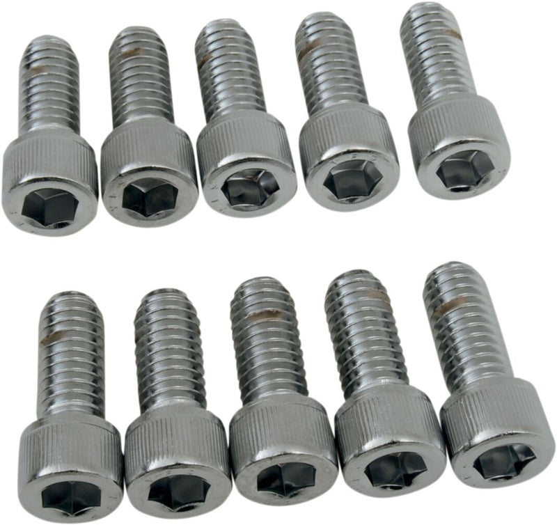 Drag Specialties Socket-Head Bolts Silver Knurled 10 Pack
