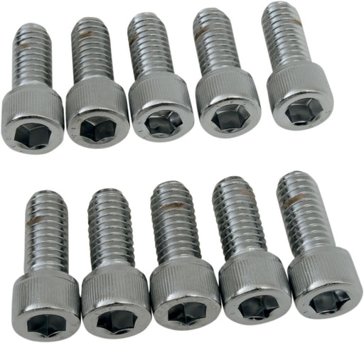 Drag Specialties Socket-Head Bolts Silver Knurled 10 Pack
