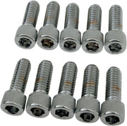 Drag Specialties Socket-Head Bolts Silver Knurled 10 Pack