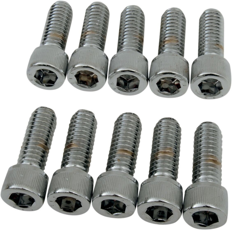 Drag Specialties Socket-Head Bolts Silver Knurled 10 Pack