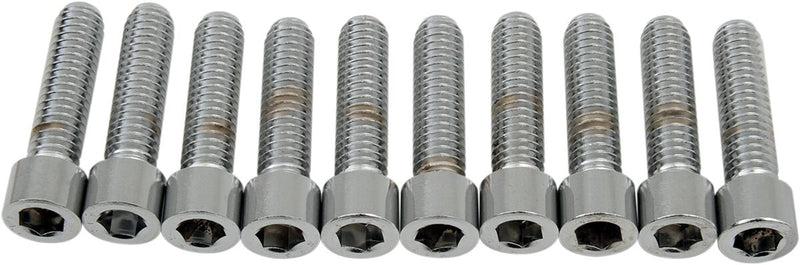 Drag Specialties Socket-Head Bolts Silver Smooth 10 Pack