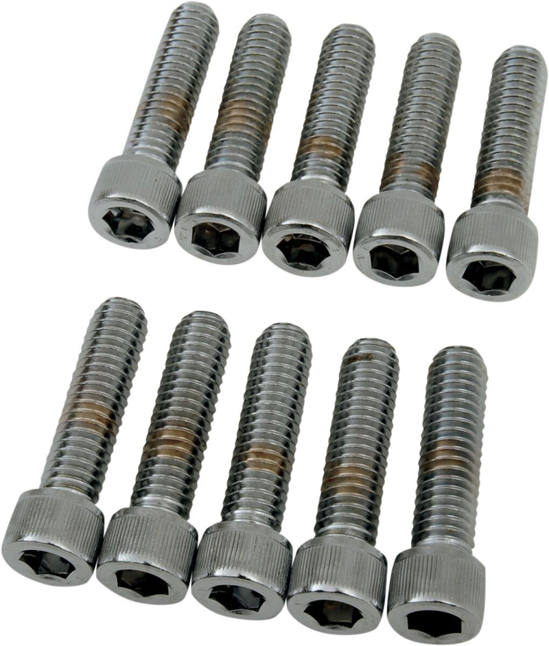 Drag Specialties Socket-Head Bolts Silver Knurled 10 Pack