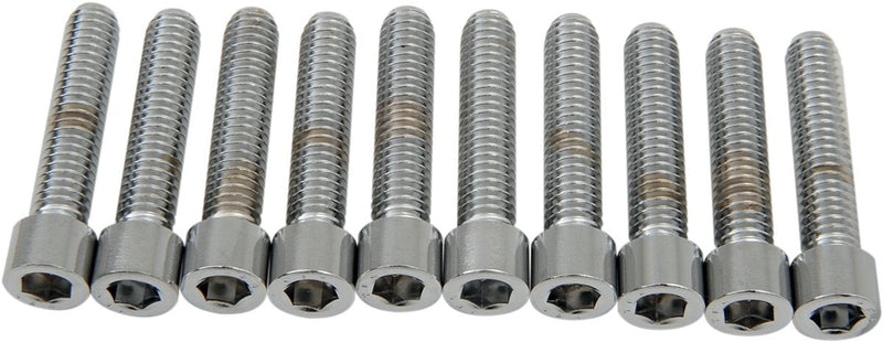 Drag Specialties Socket-Head Bolts Silver Smooth 10 Pack