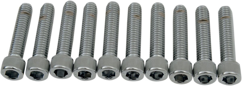 Drag Specialties Socket-Head Bolts Silver Knurled 10 Pack