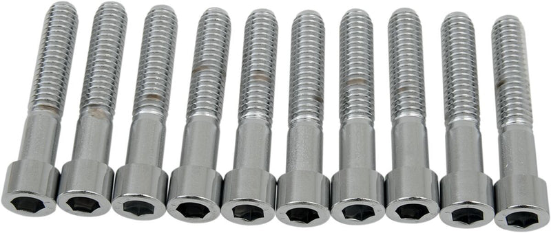 Drag Specialties Socket-Head Bolts Silver Smooth 10 Pack