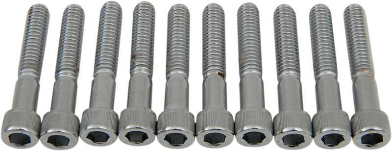 Drag Specialties Socket-Head Bolts Silver Knurled 10 Pack
