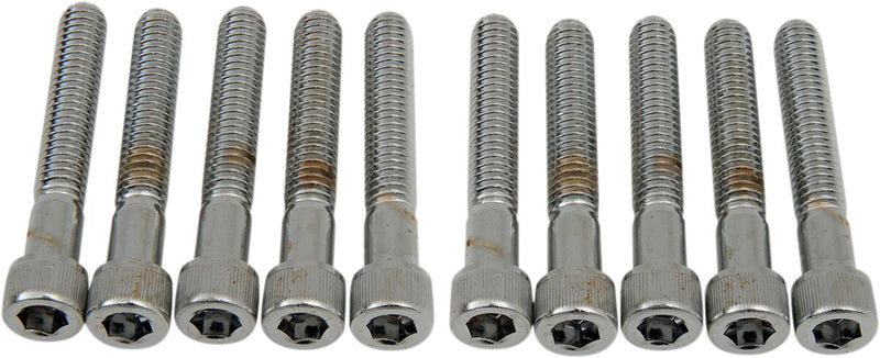 Drag Specialties Socket-Head Bolts Silver Knurled 10 Pack