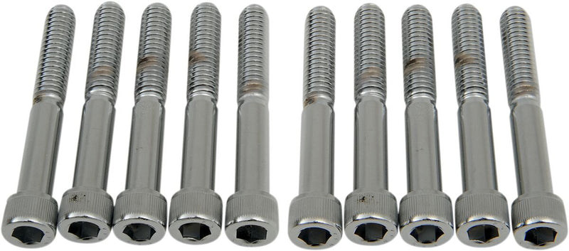 Drag Specialties Socket-Head Bolts Silver Knurled 10 Pack