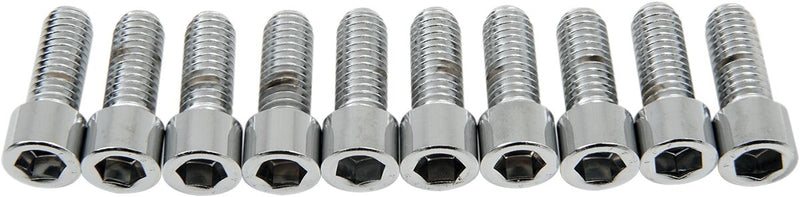 Drag Specialties Socket-Head Bolts Silver Smooth 10 Pack