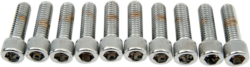 Drag Specialties Socket-Head Bolts Silver Knurled 10 Pack