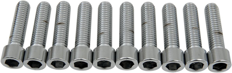 Drag Specialties Socket-Head Bolts Silver Smooth 10 Pack