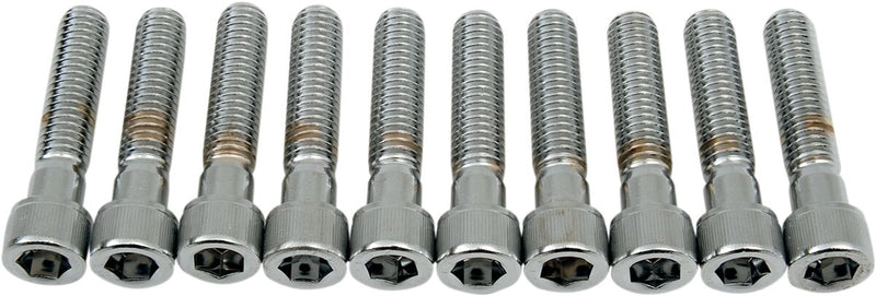 Drag Specialties Socket-Head Bolts Silver Knurled 10 Pack