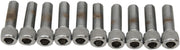Drag Specialties Replacement Fine Thread Socket-Head Bolts Chrome Polished Silver Knurled 10 Pack