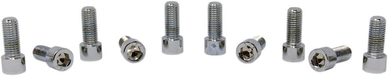 Drag Specialties Replacement Fine Thread Socket-Head Bolts Chrome Polished Silver Smooth 10 Pack