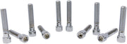 Drag Specialties Replacement Fine Thread Socket-Head Bolts Chrome Polished Silver Smooth 10 Pack
