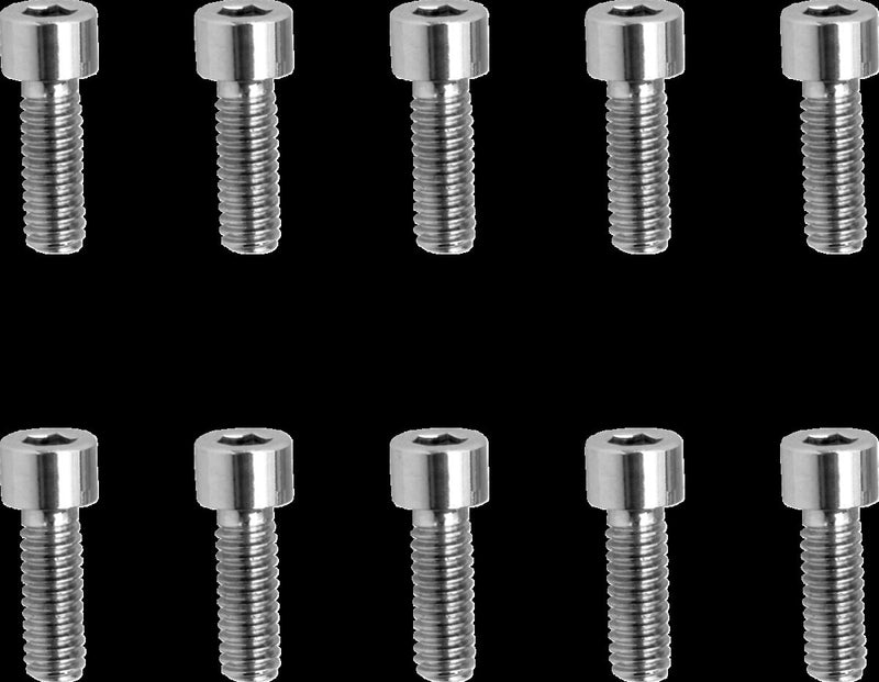 Drag Specialties Replacement Socket-Head Bolts Chrome Polished Silver Coarse Thread Smooth 10 Pack