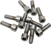 Drag Specialties Replacement Socket-Head Bolts Chrome Polished Silver Coarse Thread Knurled 10 Pack - MPB189