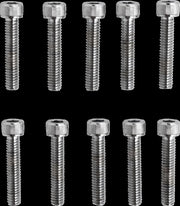 Drag Specialties Replacement Socket-Head Bolts Chrome Polished Silver Coarse Thread Knurled 10 Pack
