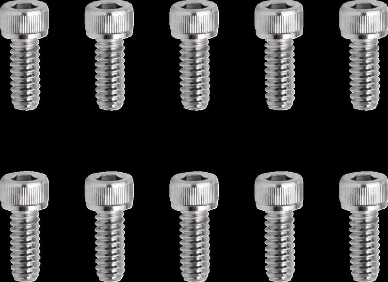Drag Specialties Replacement Socket-Head Bolts Chrome Polished Silver Coarse Thread Knurled 10 Pack