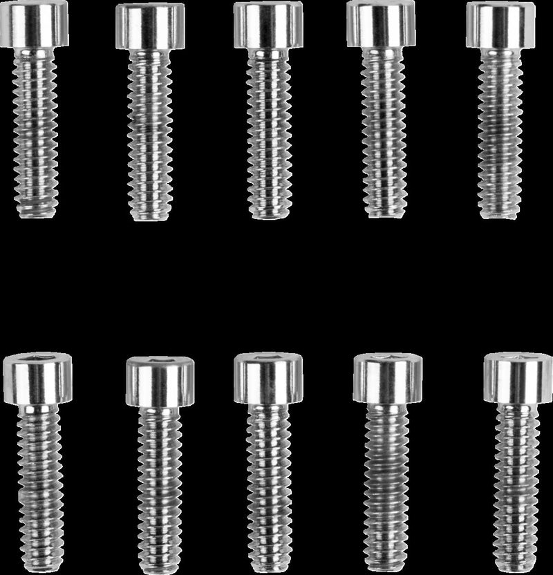 Drag Specialties Replacement Socket-Head Bolts Chrome Polished Silver Coarse Thread Smooth 10 Pack - MPB194S