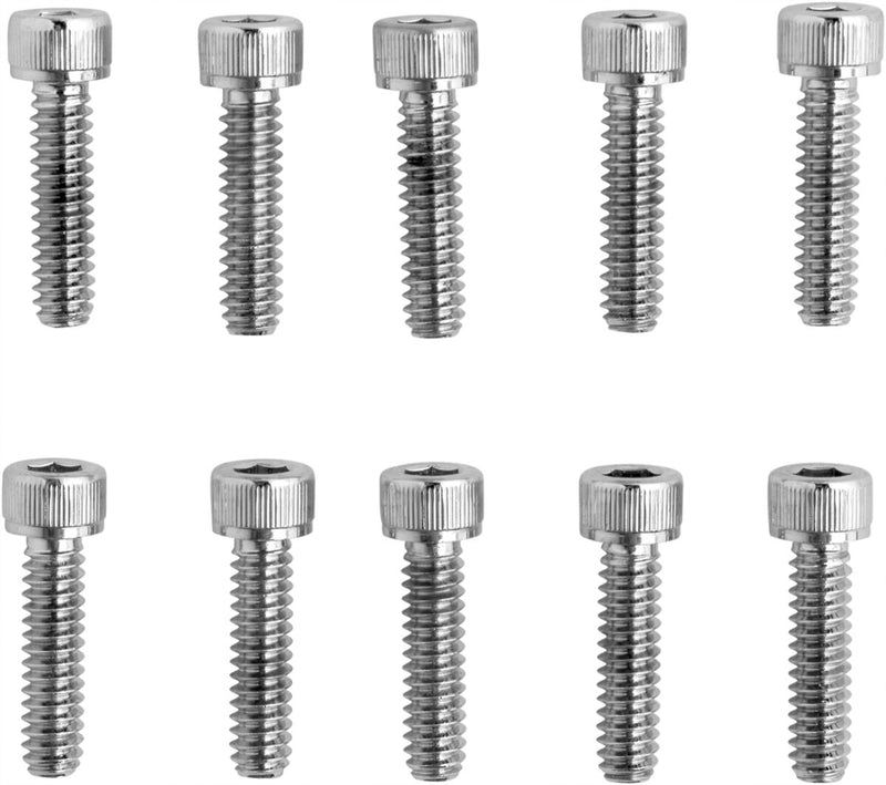 Drag Specialties Replacement Socket-Head Bolts Chrome Polished Silver Coarse Thread Knurled 10 Pack - MPB194