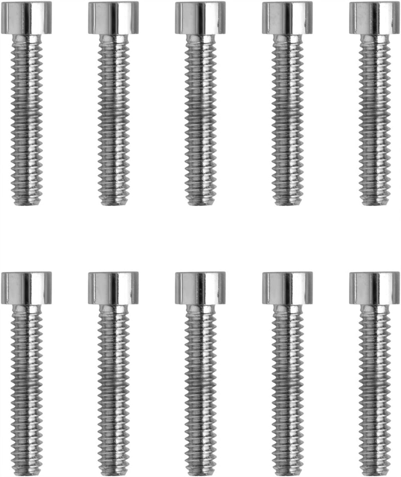 Drag Specialties Replacement Socket-Head Bolts Chrome Polished Silver Coarse Thread Smooth 10 Pack