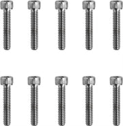 Drag Specialties Replacement Socket-Head Bolts Chrome Polished Silver Coarse Thread Knurled 10 Pack