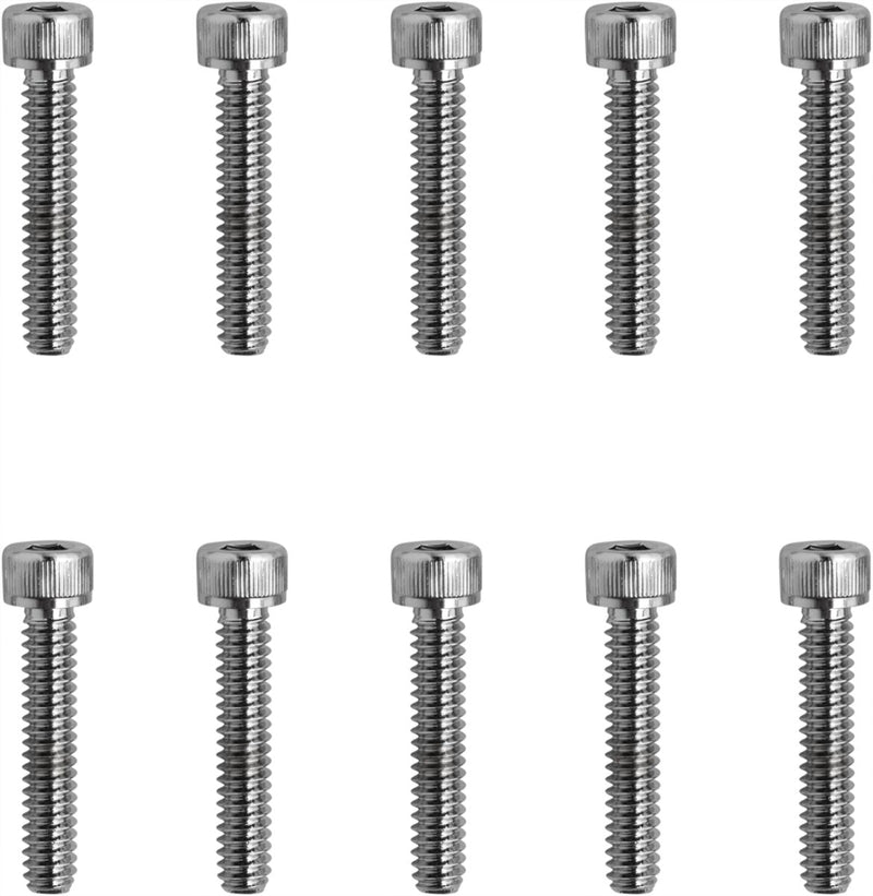 Drag Specialties Replacement Socket-Head Bolts Chrome Polished Silver Coarse Thread Knurled 10 Pack