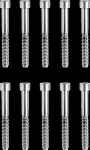 Drag Specialties Replacement Socket-Head Bolts Chrome Polished Silver Coarse Thread Smooth 10 Pack - MPB198S